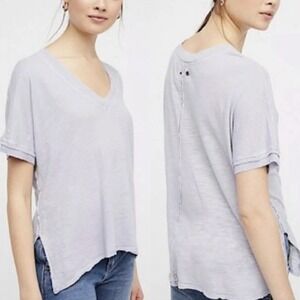 NEW We the Free Womens Take Me Tee Size S Lavender Oversized Slouchy Relaxed
